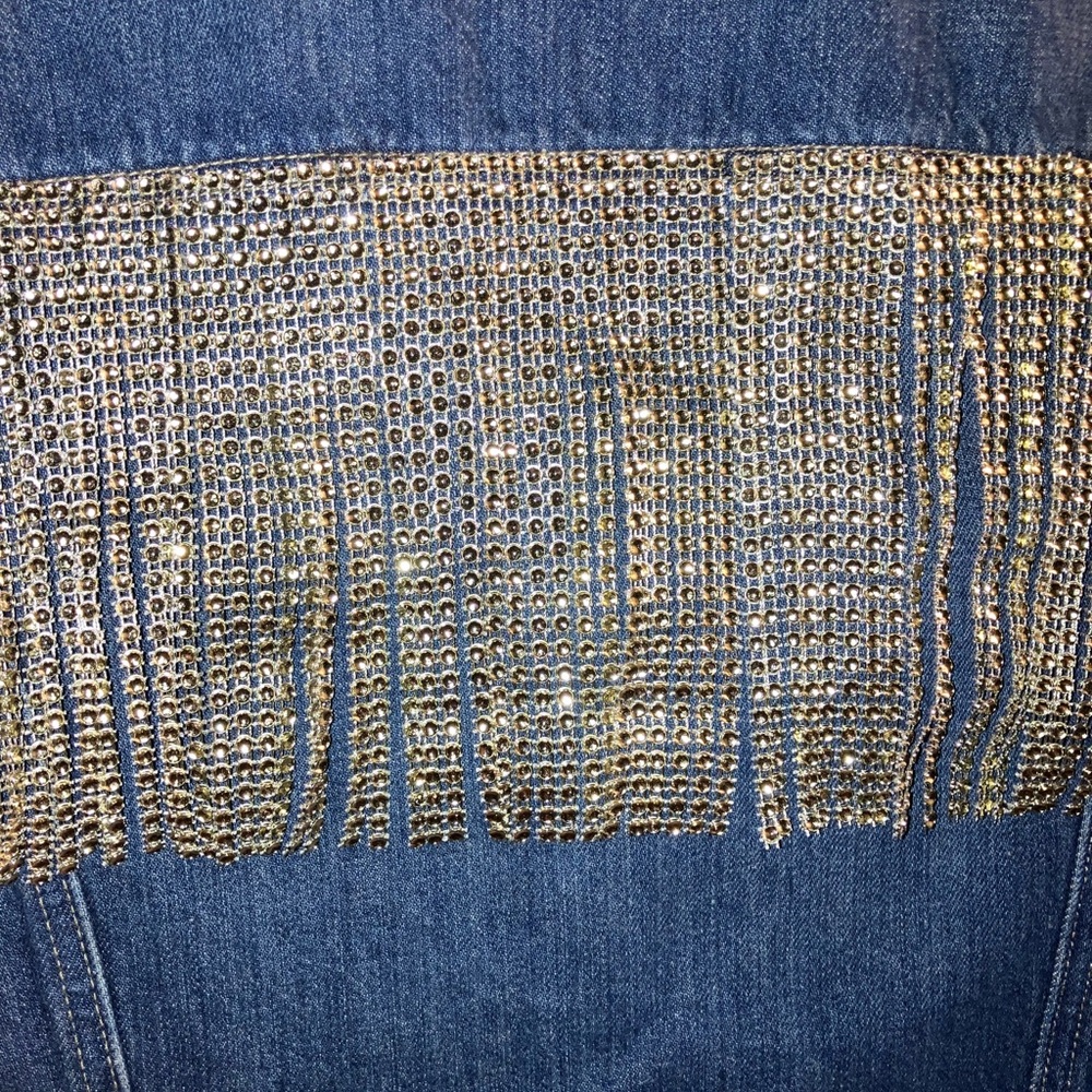 Upcycled Gap jean jacket with silver accent